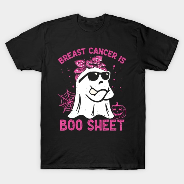 Breast Cancer Is Boo Sheet Breast Cancer Warrior Halloween T-Shirt by abbeheimkatt